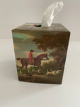 Vintage Hunt Scene tissue box