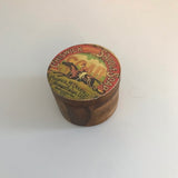 Circular wooden vintage saddle soap trinket box